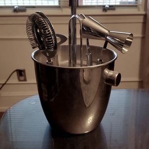 Crate & Barrel stainless steel bar tools set